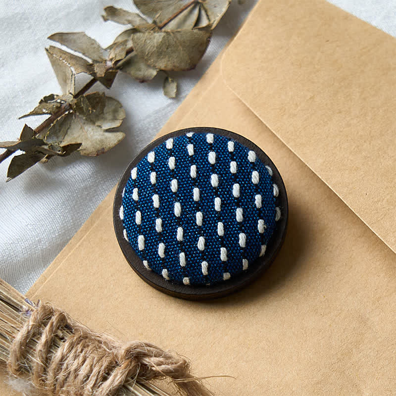 Nimara Ritual Handmade Fabric Flower Grounding Round Brooch