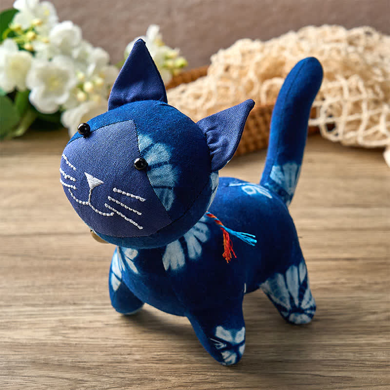 Nimara Ritual Handmade Tie Dye Cotton Cat Decor with Bell