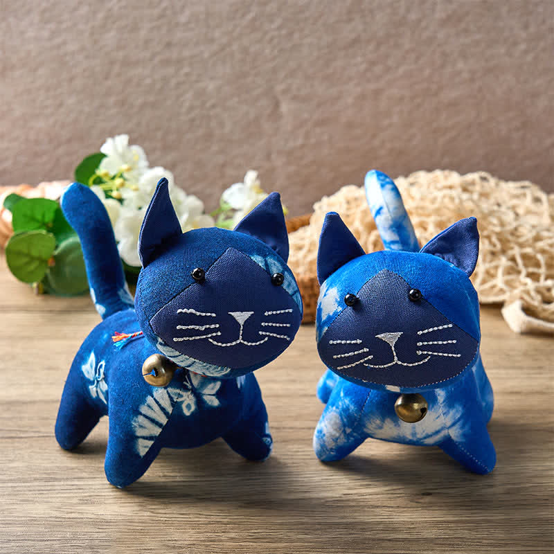 Nimara Ritual Handmade Tie Dye Cotton Cat Decor with Bell
