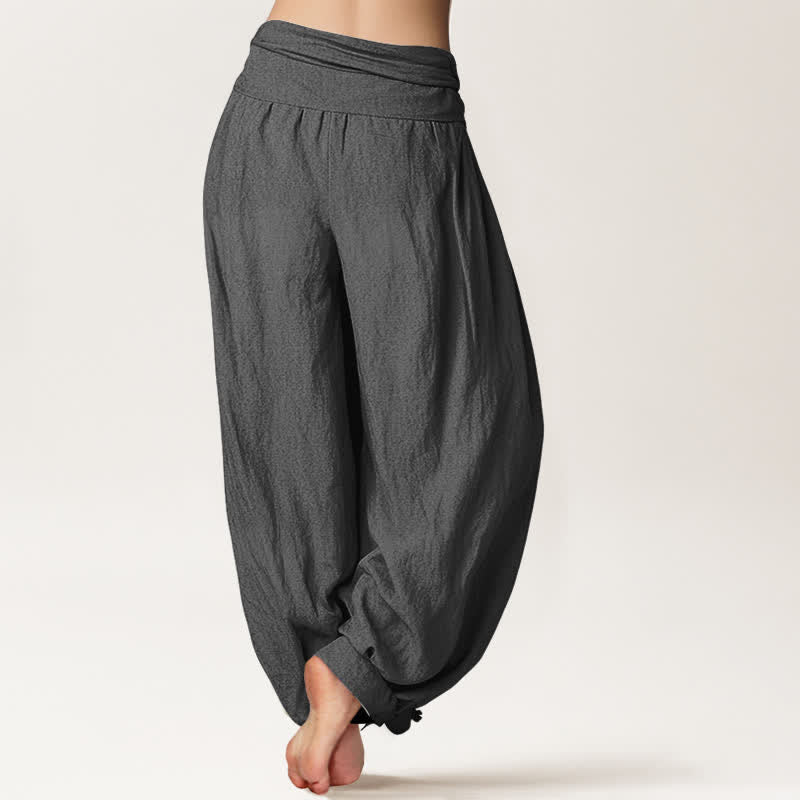 Nimara Ritual Pure Cotton Peacock Floral Pattern Women's Elastic Waist Harem Pants