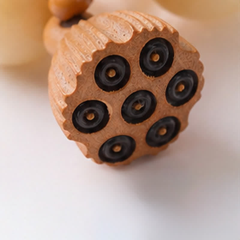 Nimara Ritual White Bodhi Seed Lotus Pod Grounding Hand-Polished Tactile Meditation Beads Decorations