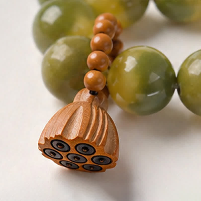 Nimara Ritual White Bodhi Seed Lotus Pod Grounding Hand-Polished Tactile Meditation Beads Decorations