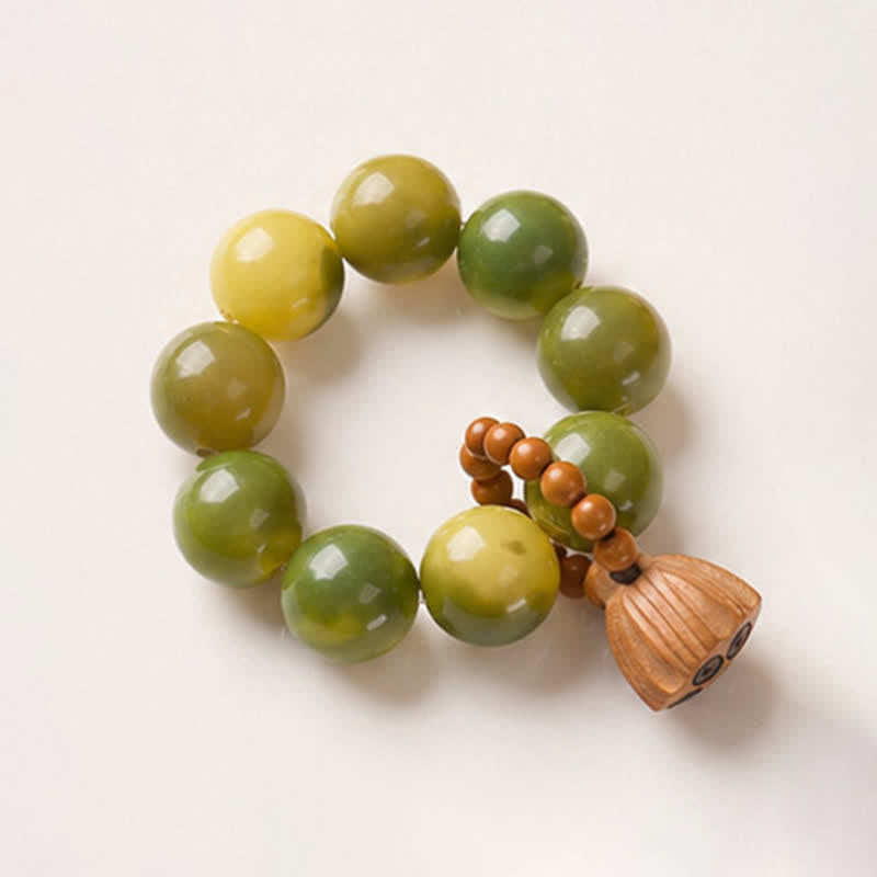 Nimara Ritual White Bodhi Seed Lotus Pod Grounding Hand-Polished Tactile Meditation Beads Decorations