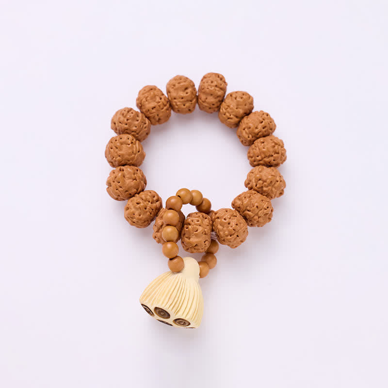 Nimara Ritual Vajra Seed Hand-Polished Lotus Pod Pendant Tactile Meditation Beads Decorations