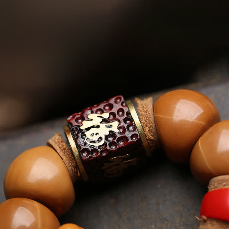 Nimara Ritual Bodhi Seed Avalokiteshvara Fu Character Peace Tibetan Colorful Tassel Tactile Meditation Beads Decorations