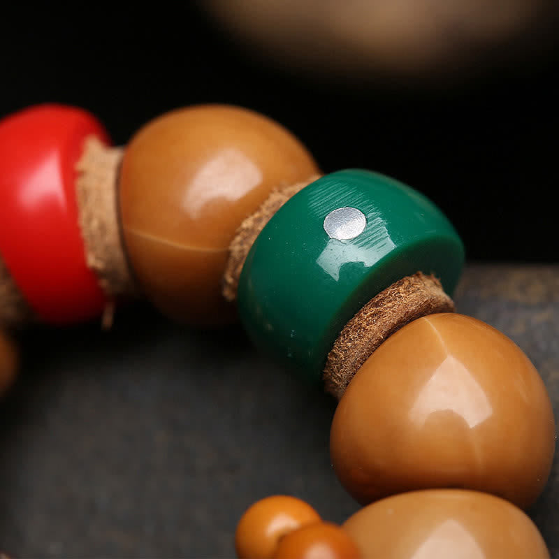 Nimara Ritual Bodhi Seed Avalokiteshvara Fu Character Peace Tibetan Colorful Tassel Tactile Meditation Beads Decorations