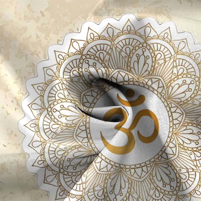 Nimara Ritual Om Mandala Pattern Buttons Breathable Men's Short Sleeve Shirt