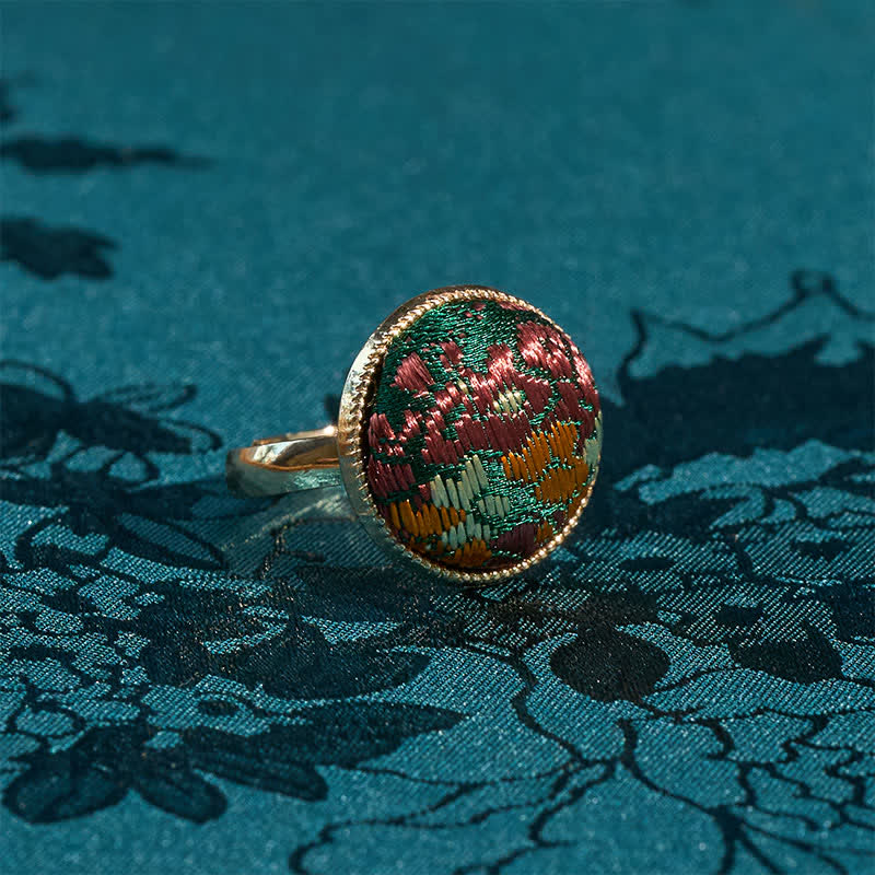 Nimara Ritual Song Brocade Embroidered Round Elegance Ring