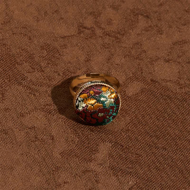 Nimara Ritual Song Brocade Embroidered Round Elegance Ring