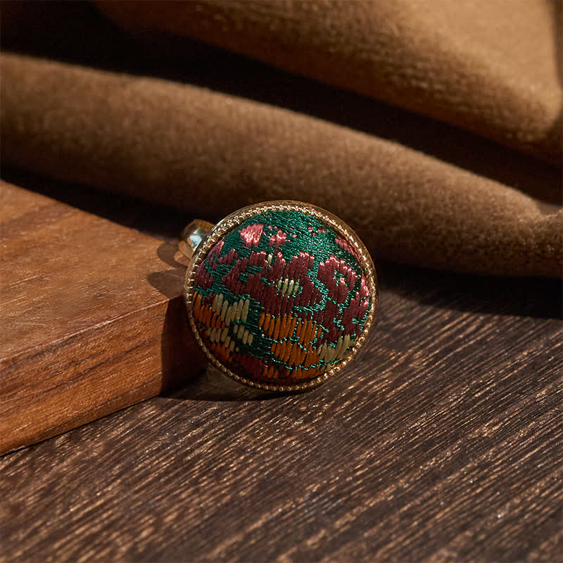 Nimara Ritual Song Brocade Embroidered Round Elegance Ring