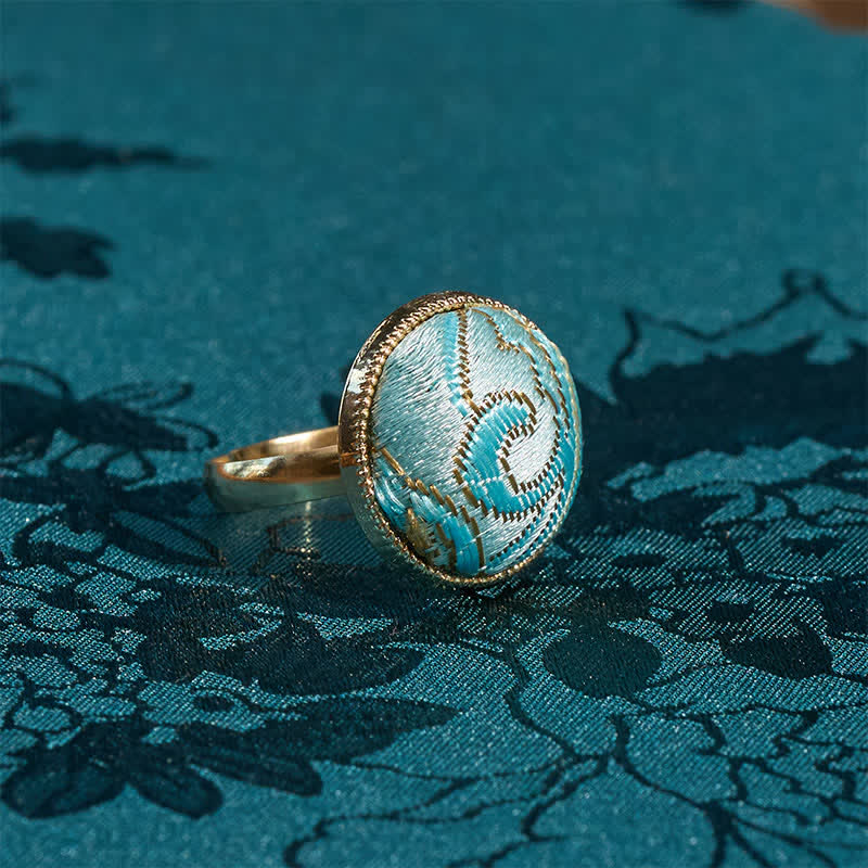 Nimara Ritual Song Brocade Embroidered Round Elegance Ring