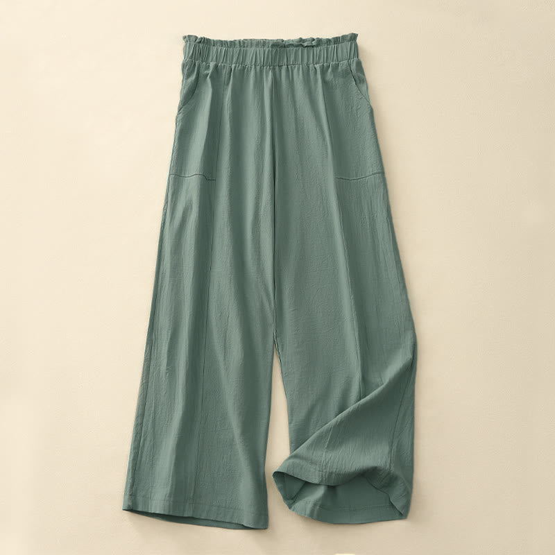 Nimara Ritual Spring Summer Casual Minimalist Solid Drawstring Long Pants Women's Straight Leg Pants With Pockets