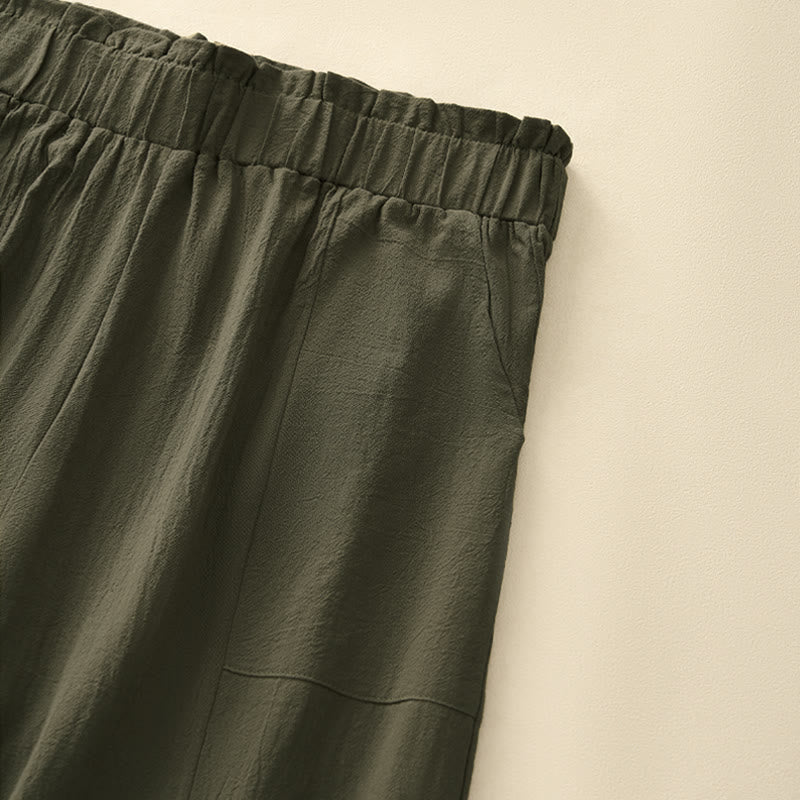 Nimara Ritual Spring Summer Casual Minimalist Solid Drawstring Long Pants Women's Straight Leg Pants With Pockets