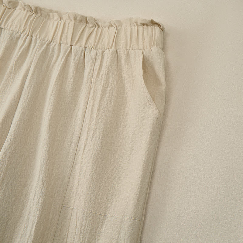 Nimara Ritual Spring Summer Casual Minimalist Solid Drawstring Long Pants Women's Straight Leg Pants With Pockets