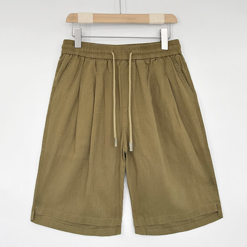 Nimara Ritual Summer Casual Minimalist Drawstring Solid Men's Shorts With Pockets
