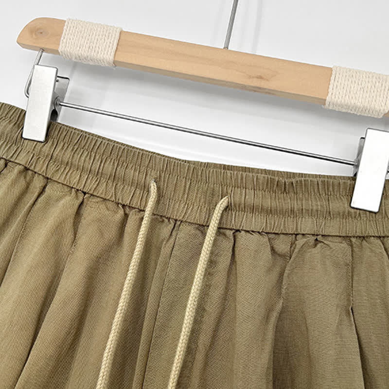 Nimara Ritual Summer Casual Minimalist Drawstring Solid Men's Shorts With Pockets