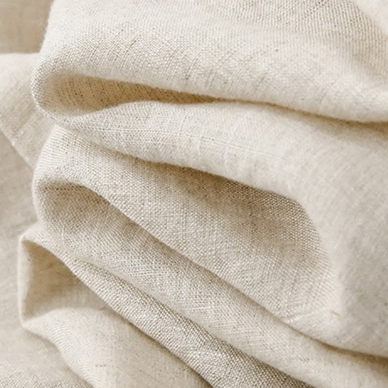 Nimara Ritual Summer Minimalist Button-Up Solid Cotton Linen Men's Short Sleeve Shirts With Pocket