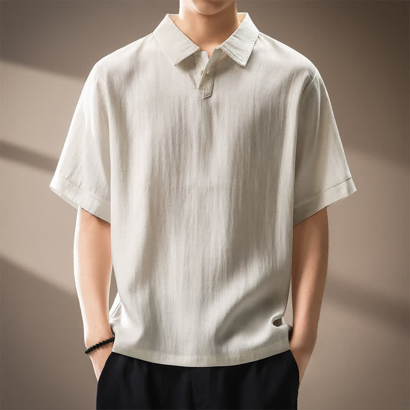 Nimara Ritual Summer Casual Minimalist Button Up Solid Men's Short Sleeve Shirts