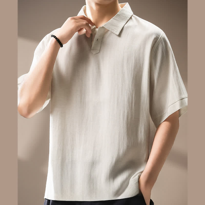 Nimara Ritual Summer Casual Minimalist Button Up Solid Men's Short Sleeve Shirts