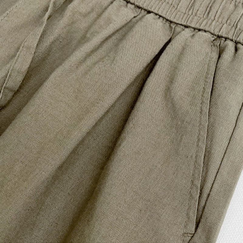 Nimara Ritual Summer Casual Vintage Drawstring Solid Men's Harem Pants With Pockets