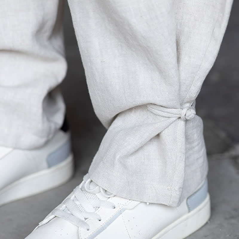 Nimara Ritual Summer Casual Vintage Drawstring Elastic Waist Solid Ankle Pants Men's Tapered Pants
