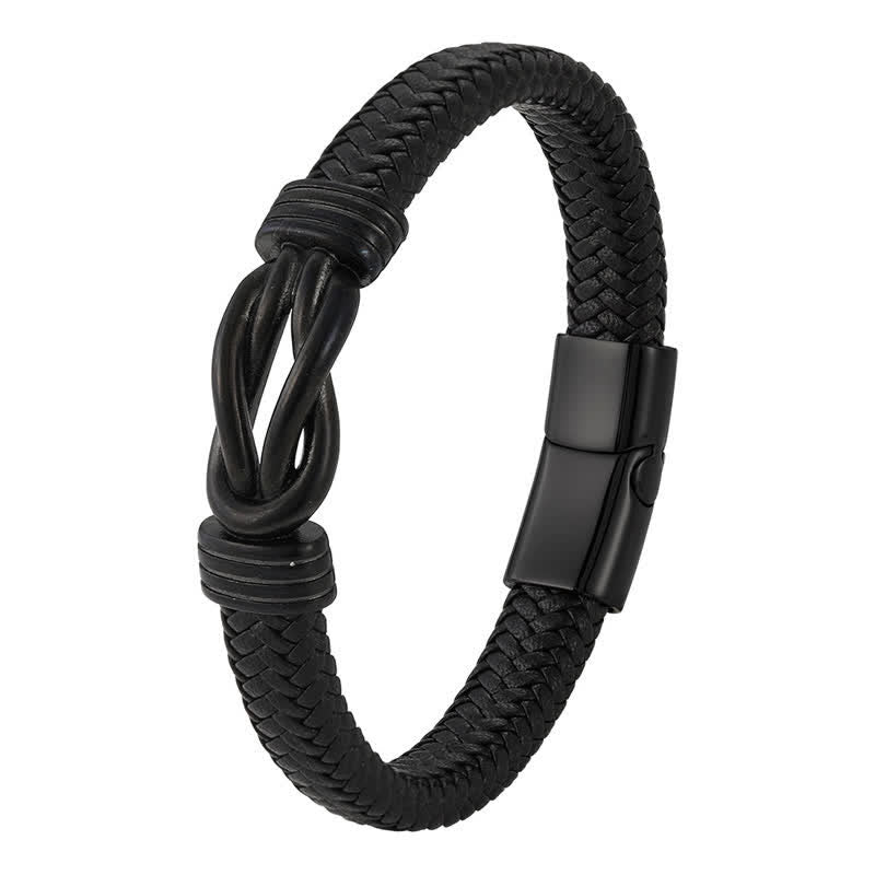 Nimara Ritual Leather Braided Infinite Knot Durability Geometric Balance Bracelet