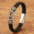 Nimara Ritual Leather Braided Infinite Knot Durability Geometric Balance Bracelet