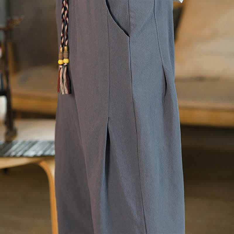 Nimara Ritual Summer Casual Minimalist Drawstring Solid Men's Cropped Pants With Pocket