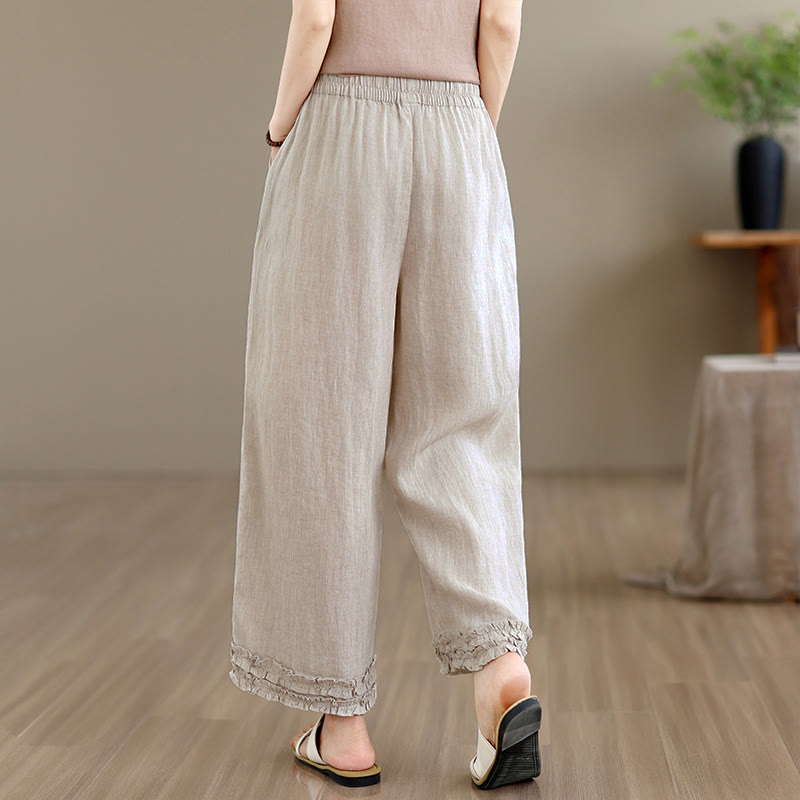 Nimara Ritual Summer Casual Drawstring Solid Cropped Pants Women's Harem Pants With Pocket