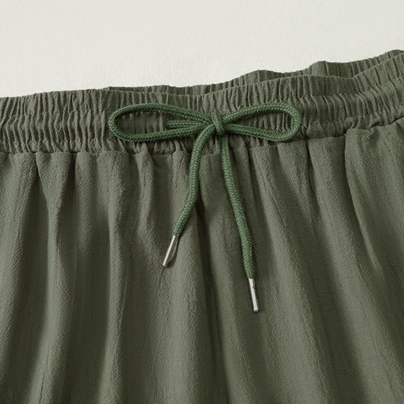 Nimara Ritual Summer Casual Drawstring Solid Bermuda Shorts Women's Straight Leg Pants With Pockets