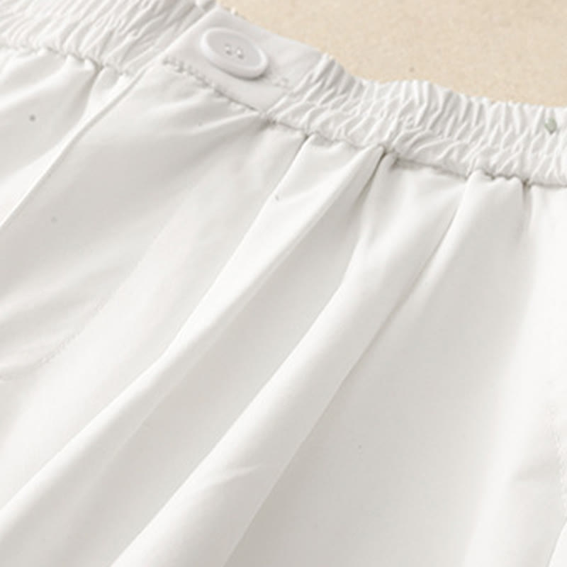 Nimara Ritual Summer Casual Elegant Button-Up Solid Zipper Design Ruffles Hem Cropped Pants Women's Harem Pants With Pocket