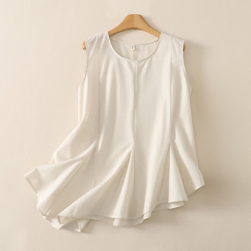 Nimara Ritual Summer Minimalist Basic Solid Crew Neck Tank Top Women's Sleeveless T-Shirts