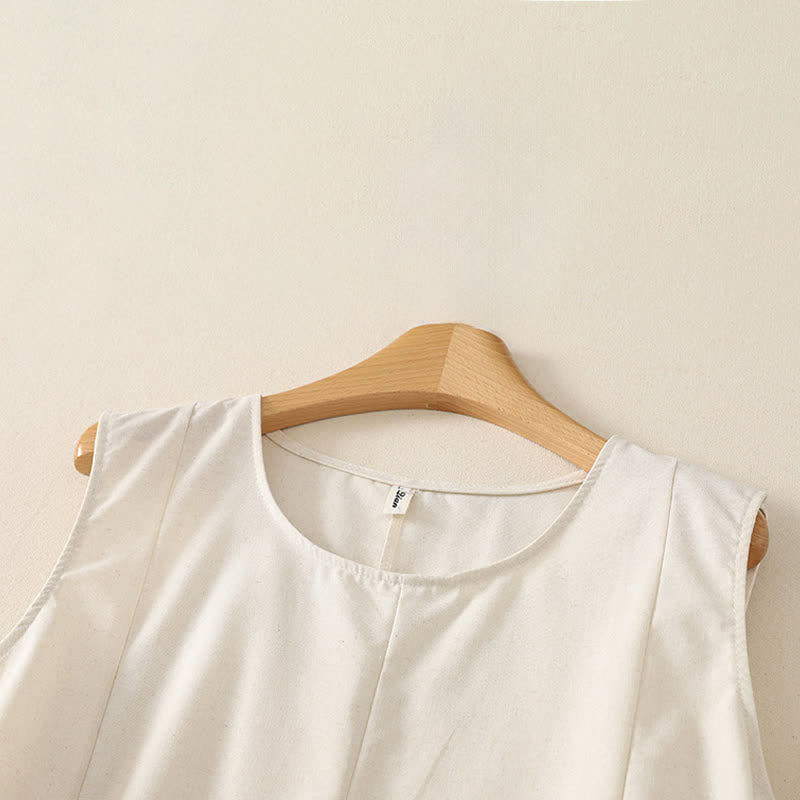Nimara Ritual Summer Minimalist Basic Solid Crew Neck Tank Top Women's Sleeveless T-Shirts