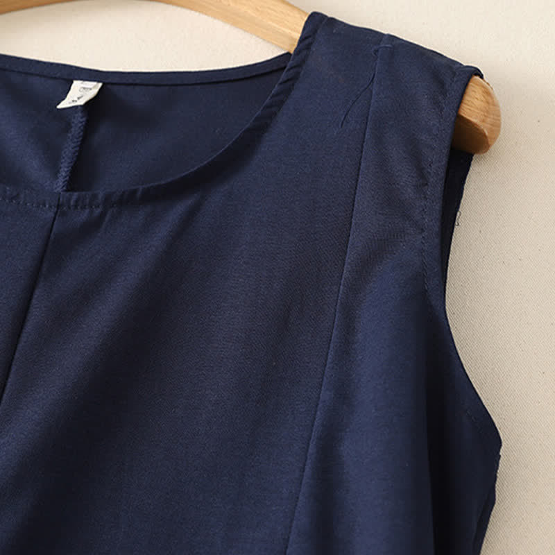 Nimara Ritual Summer Minimalist Basic Solid Crew Neck Tank Top Women's Sleeveless T-Shirts