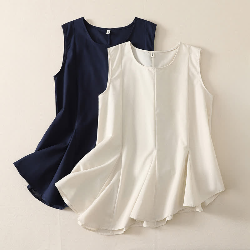 Nimara Ritual Summer Minimalist Basic Solid Crew Neck Tank Top Women's Sleeveless T-Shirts