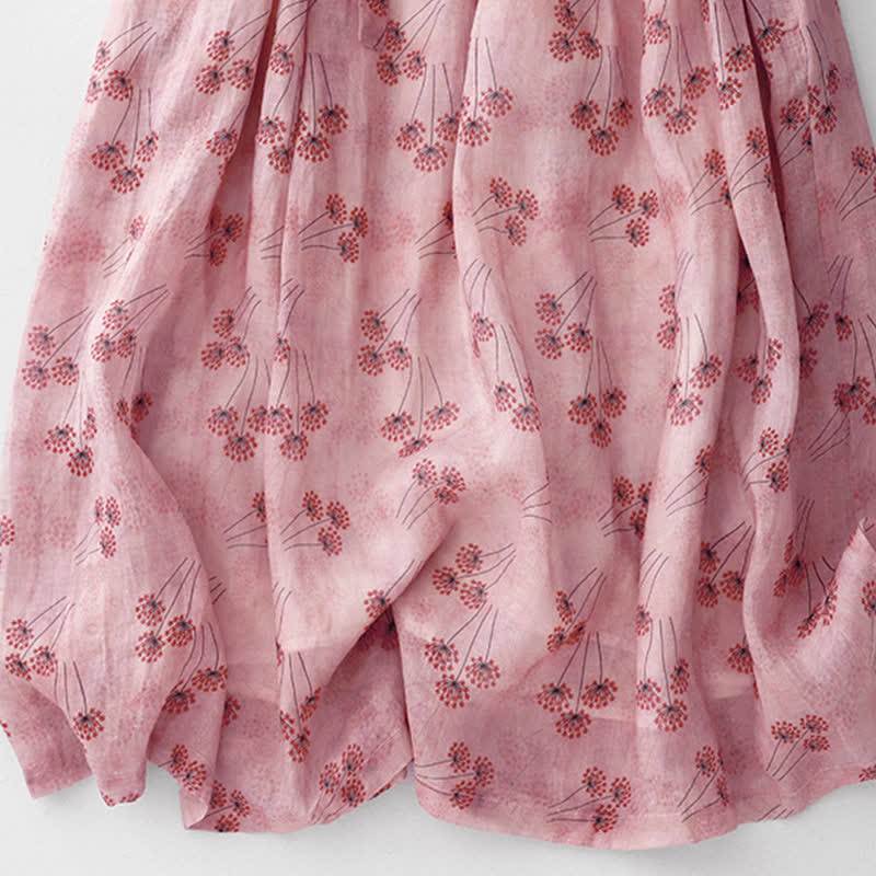 Nimara Ritual Summer Casual Elegant Drawstring Floral Women's Elbow-Length Sleeve Dress With Pocket