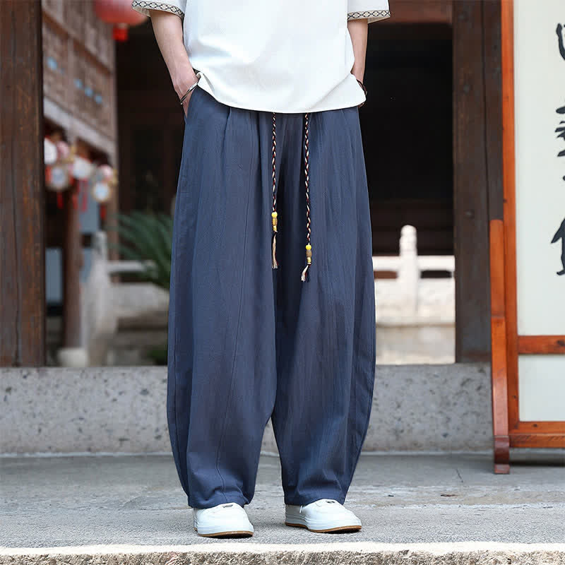 Nimara Ritual Summer Casual Minimalist Drawstring Solid Ankle Pants Men's Straight Leg Pants With Pockets