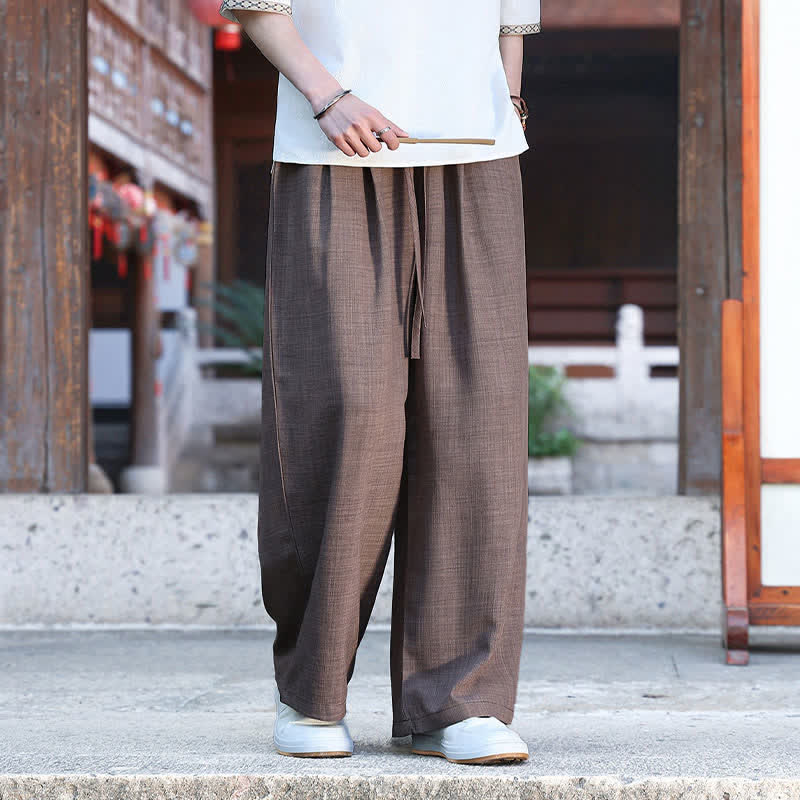 Nimara Ritual Summer Casual Minimalist Drawstring Elastic Waist Solid Ankle Pants Men's Straight Leg Pants With Pocket