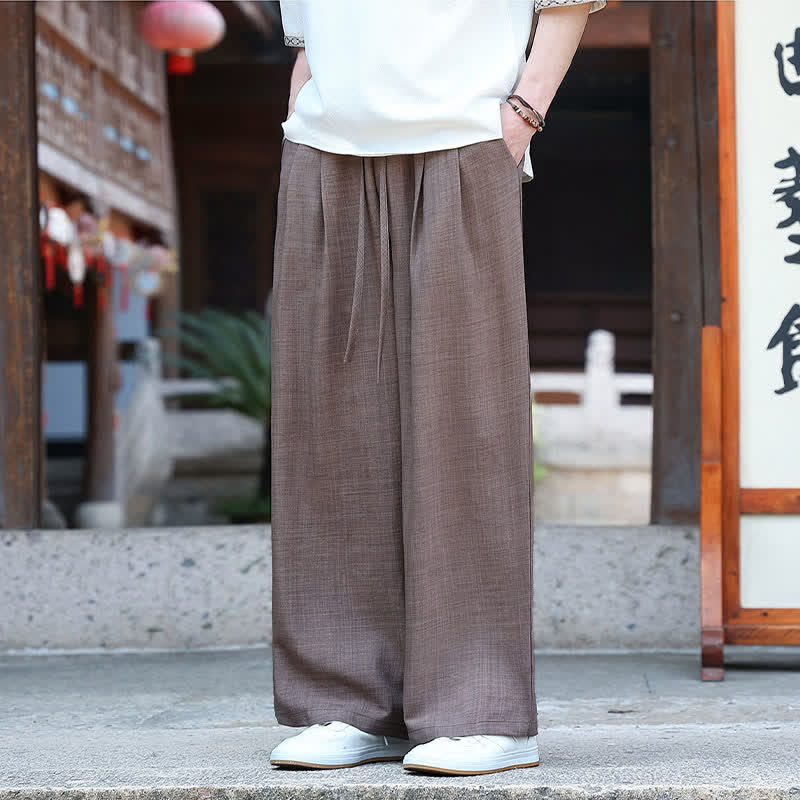 Nimara Ritual Summer Casual Minimalist Drawstring Elastic Waist Solid Ankle Pants Men's Straight Leg Pants With Pocket