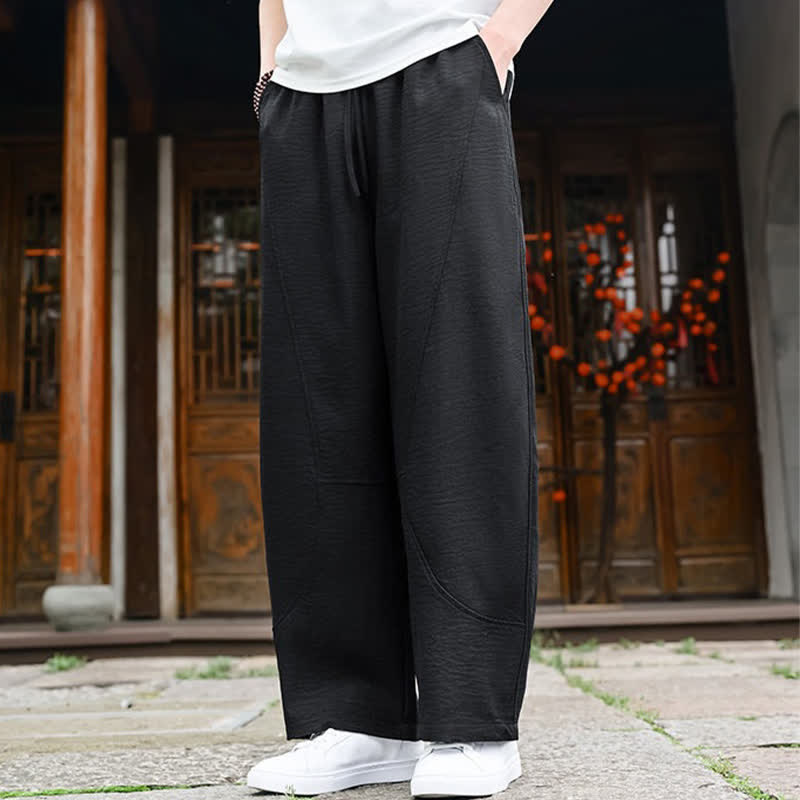 Nimara Ritual Summer Casual Minimalist Drawstring Solid Ankle Pants Men's Straight Leg Pants With Pocket