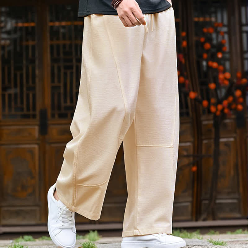 Nimara Ritual Summer Casual Minimalist Drawstring Solid Ankle Pants Men's Straight Leg Pants With Pocket