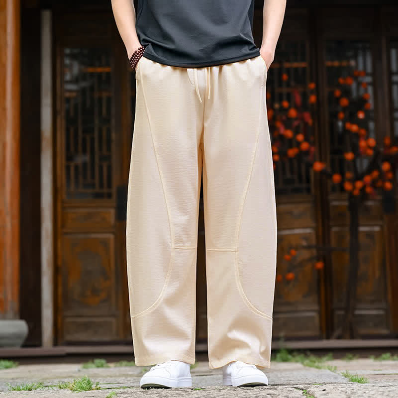 Nimara Ritual Summer Casual Minimalist Drawstring Solid Ankle Pants Men's Straight Leg Pants With Pocket