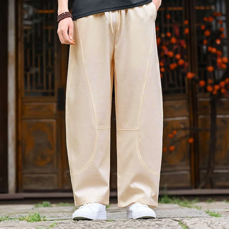 Nimara Ritual Summer Casual Minimalist Drawstring Solid Ankle Pants Men's Straight Leg Pants With Pocket