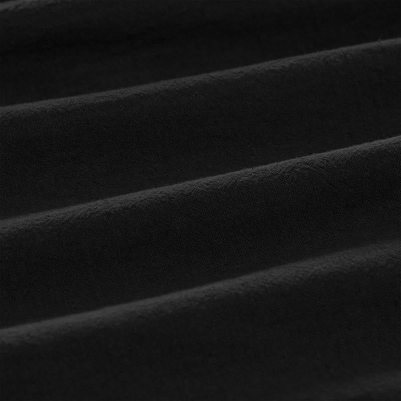 Nimara Ritual Minimal Contrast Trim Pattern Cotton Linen Women's Elastic Waist Pants With Pockets