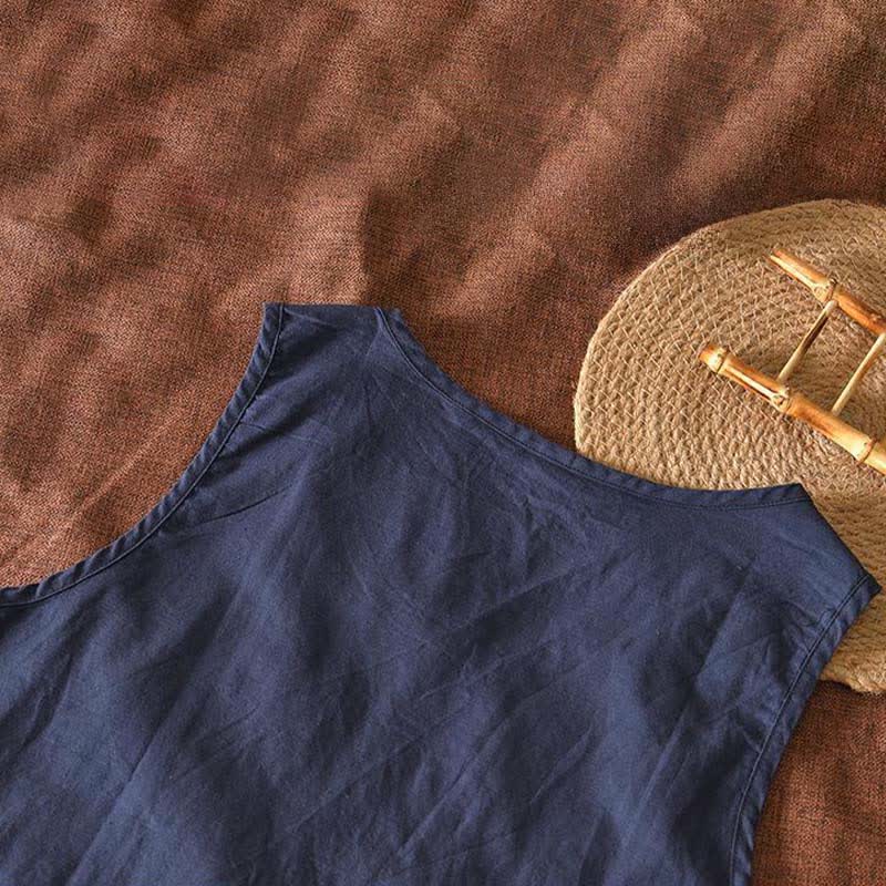 Nimara Ritual Summer Casual Minimalist Solid Tank Top Men's Sleeveless T-Shirts With Patch Pocket