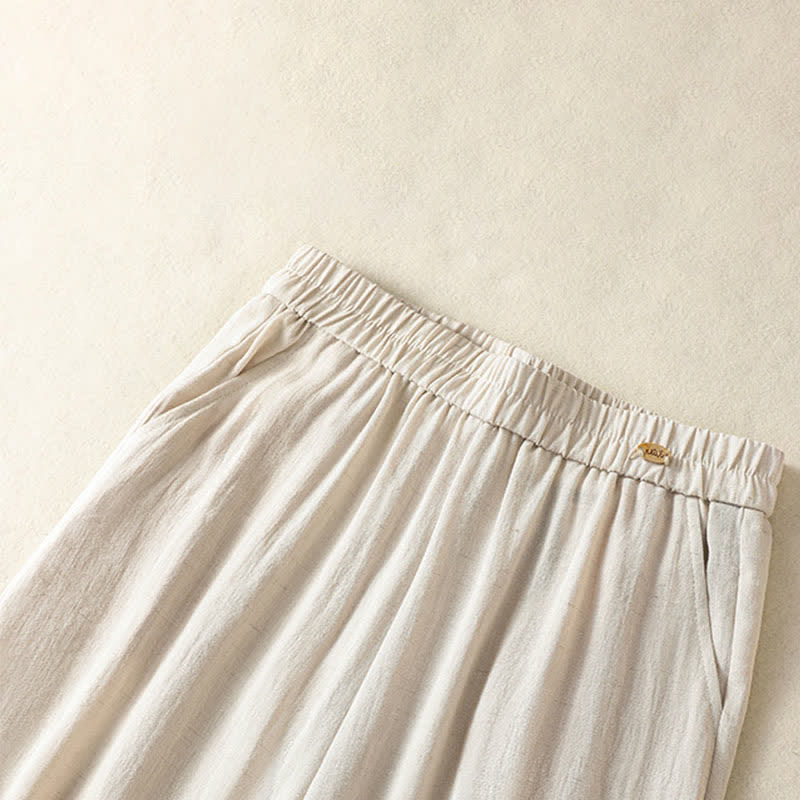 Nimara Ritual Summer Casual Vintage Embroidery Floral Cropped Pants Women's Straight Leg Pants With Pocket