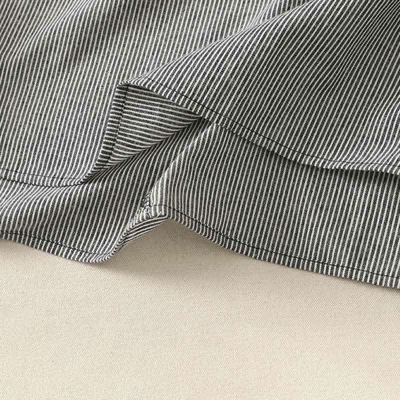 Nimara Ritual Summer Casual Simple Side Slit Striped Women's Short Sleeve Dresses With Pocket