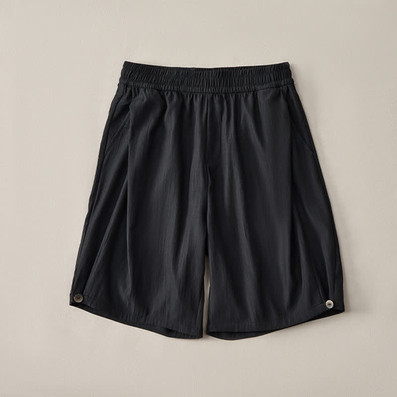 Nimara Ritual Summer Casual Minimalist Drawstring Elastic Waist Solid Men's Shorts With Pocket