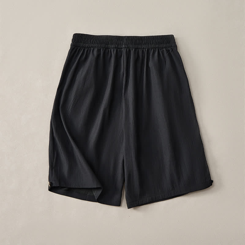 Nimara Ritual Summer Casual Minimalist Drawstring Elastic Waist Solid Men's Shorts With Pocket
