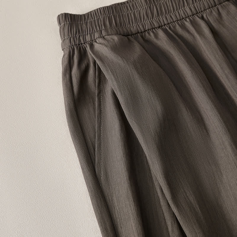 Nimara Ritual Summer Casual Minimalist Drawstring Elastic Waist Solid Men's Shorts With Pocket